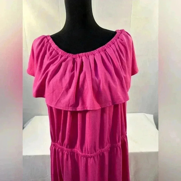NY Collection Off-the-shoulder  Sundress Rose-Violet Size 2X - Picture 2 of 10